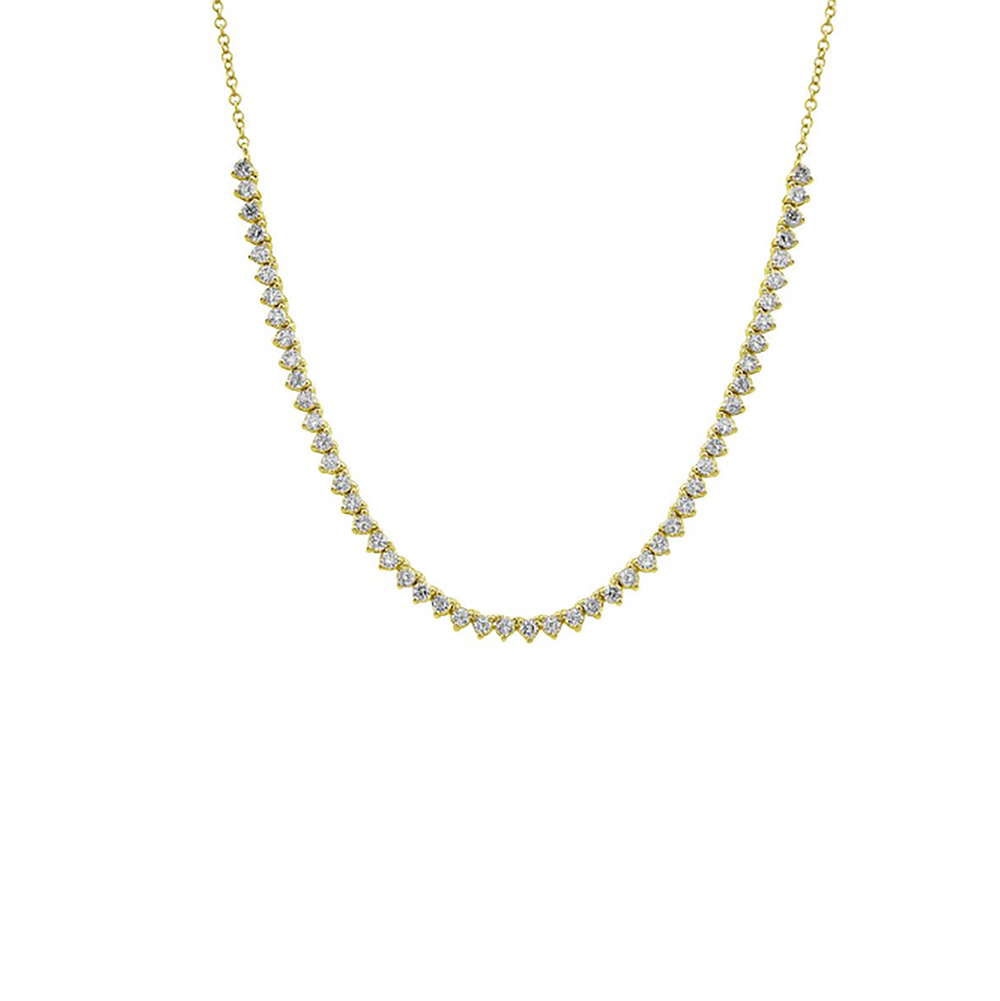 0.95 THREE PRONG DIAMOND TENNIS CHAIN NECKLACE