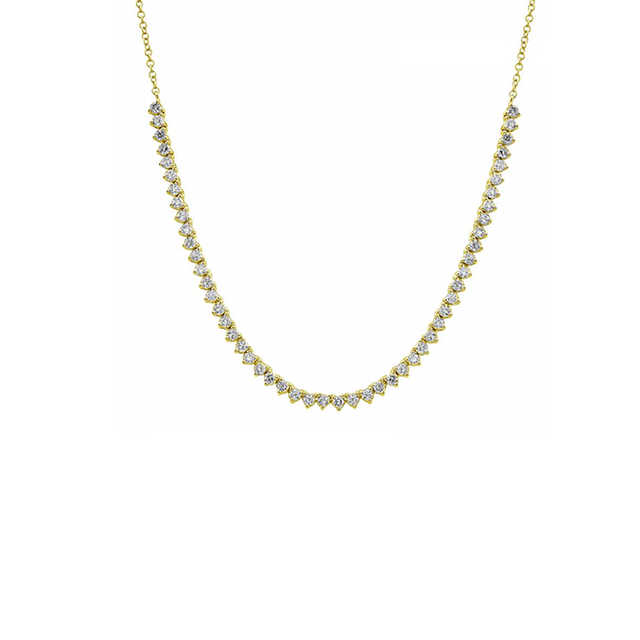 0.95 THREE PRONG DIAMOND TENNIS CHAIN NECKLACE