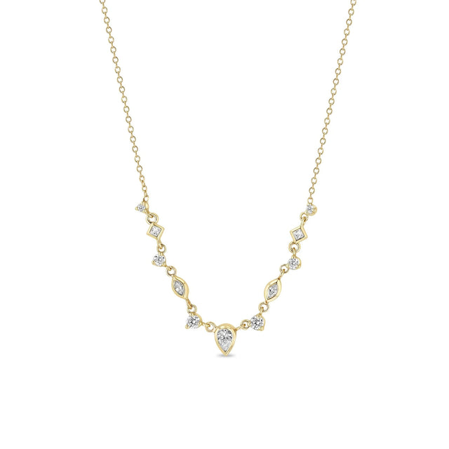 11 LINKED MIXED FANCY CUT DIAMOND NECKLACE