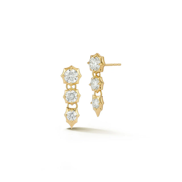 3-STONE SOPHISTICATE DROP EARRINGS