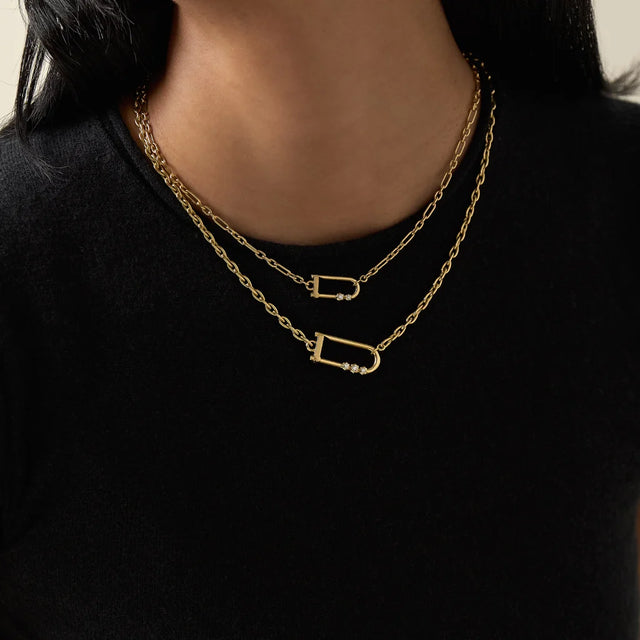 PETITE GEORGIE DIAMOND LOCK NECKLACE