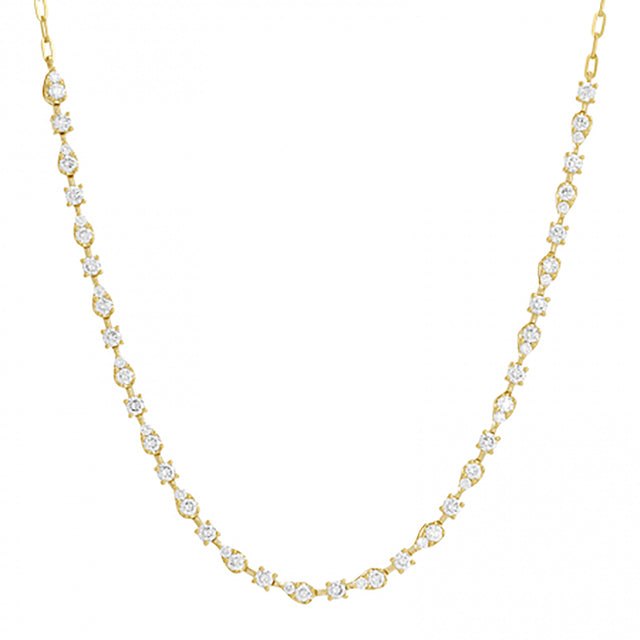 DIAMOND TENNIS STATION CHAIN NECKLACE