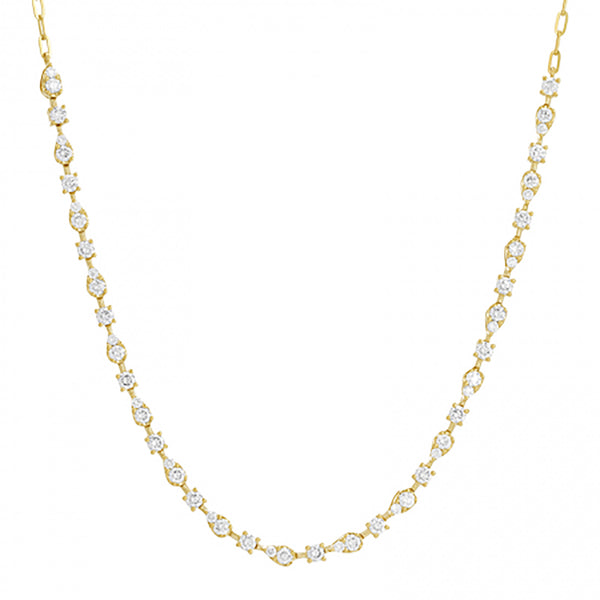 DIAMOND TENNIS STATION CHAIN NECKLACE