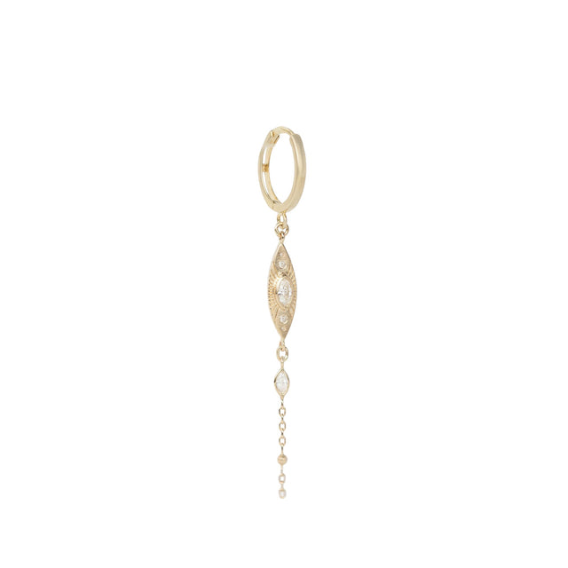 SUN EYE HOOP CHAIN EARRING