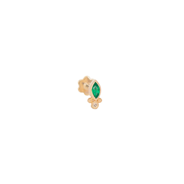 MARQUISE EMERALD PIERCING STUD