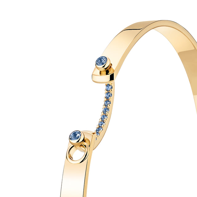 BABY BLUE MOOD BANGLE IN YELLOW GOLD