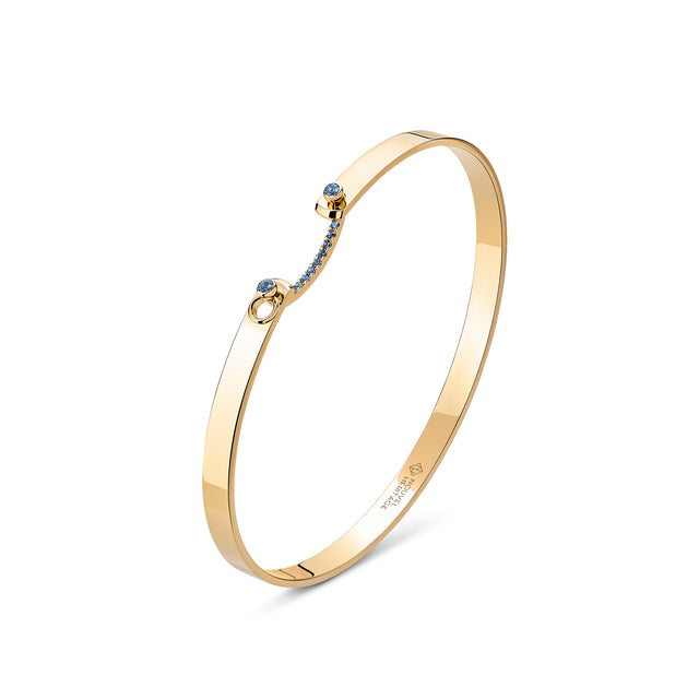 BABY BLUE MOOD BANGLE IN YELLOW GOLD
