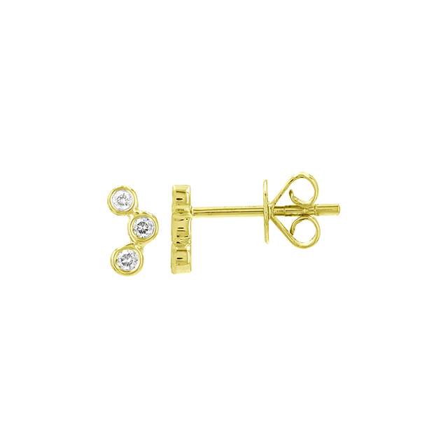 BEZEL SET 3 DIAMOND TRIO STUDS