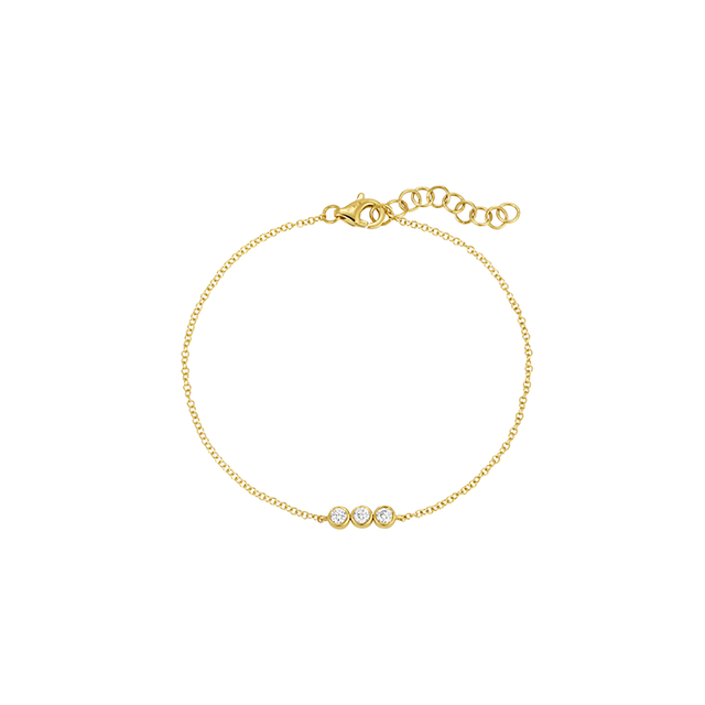 BEZEL SET TRIO DIAMOND BRACELET