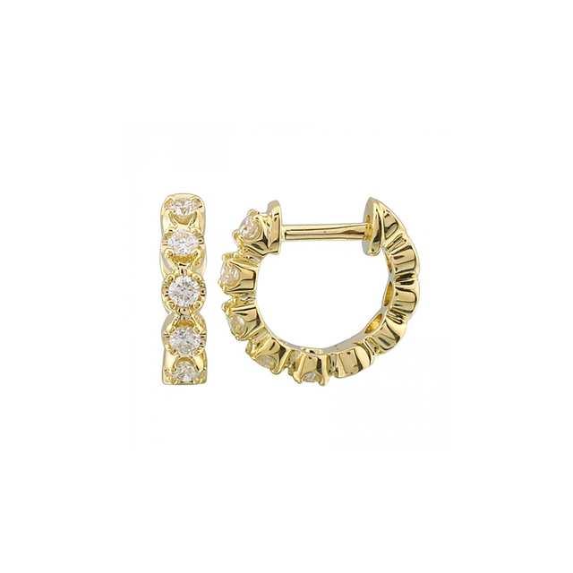 CROWN PRONG SETTING DIAMOND HUGGIES