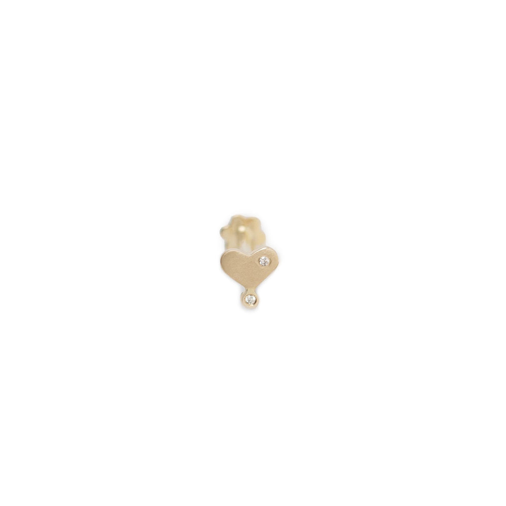 DIAMOND HEART PIERCING STUD