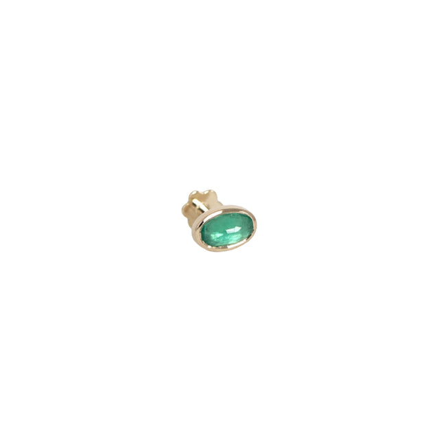OVAL EMERALD PIERCING STUD