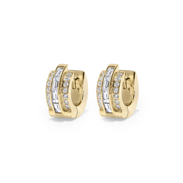 STAIRCASE PAVE AND BAGUETTE HUGGIES