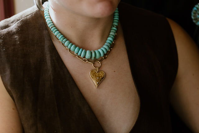 LARGE SOUTHWESTERN HEART CHARM