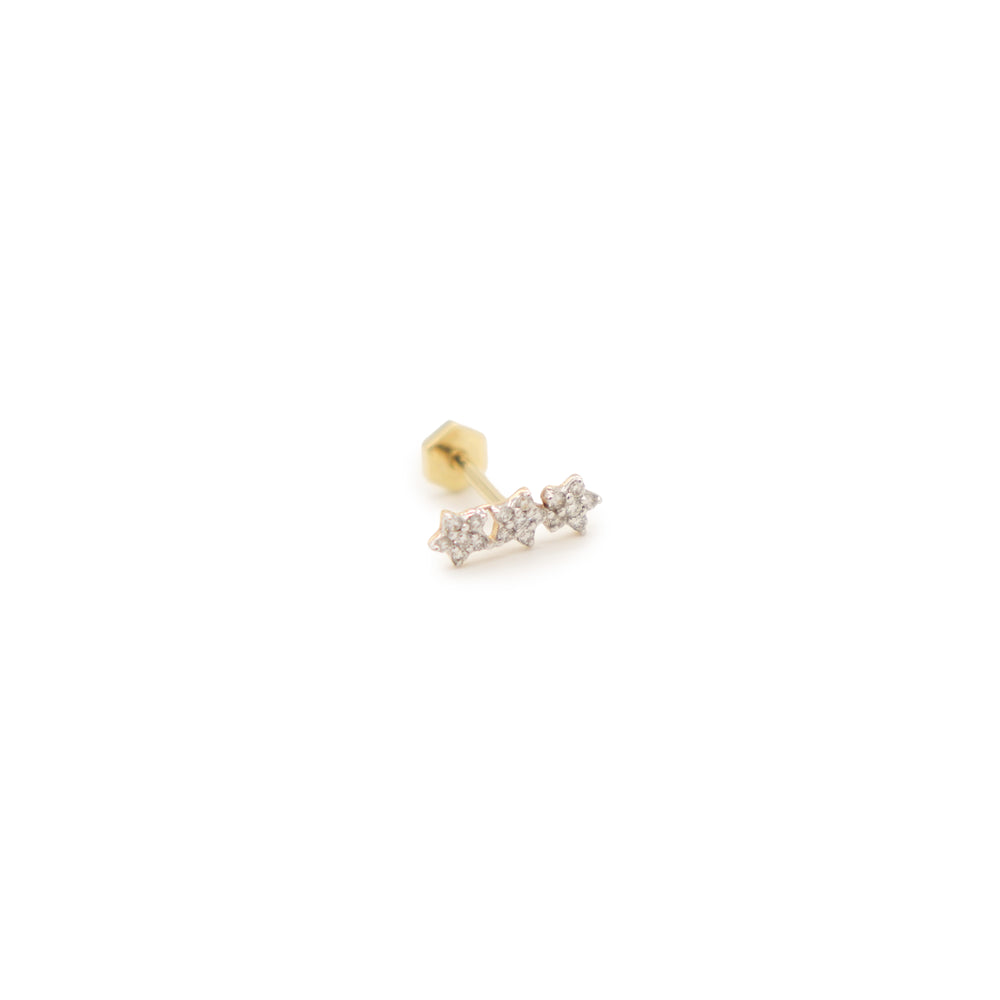 3 STAR PAVÉ PIERCING