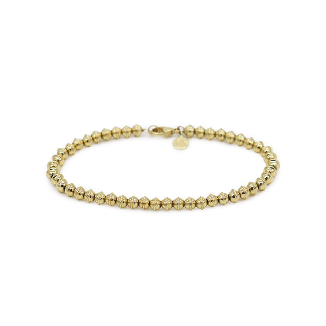 MINI GOLDEN SQUASH BLOSSOM BEADED BRACELET