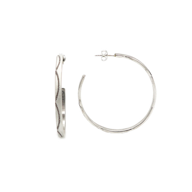 Sterling Silver 1.5 in Knife Edge Hoops