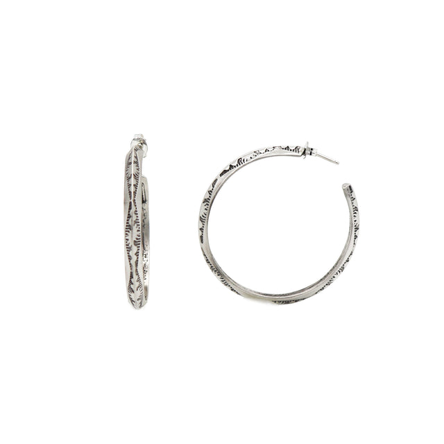 Sterling Silver 1.5 in Knife Edge Hoops