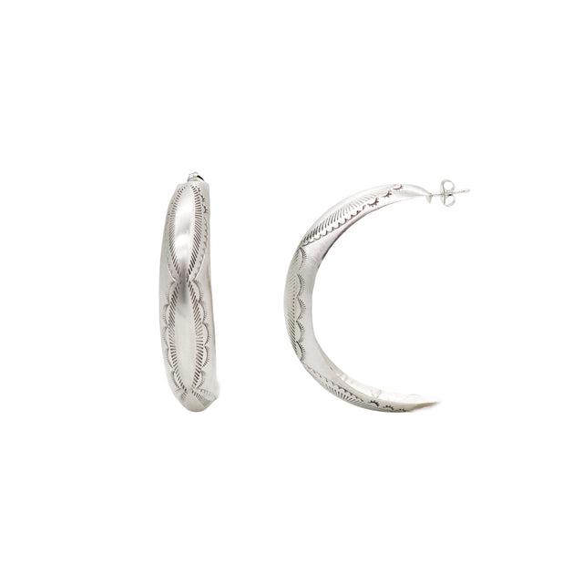 Small Sterling Silver Crescent Hoops