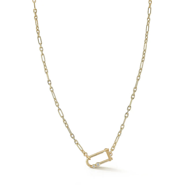 PETITE GEORGIE DIAMOND LOCK NECKLACE