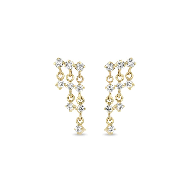 LINKED PRONG WATERFALL EARRINGS