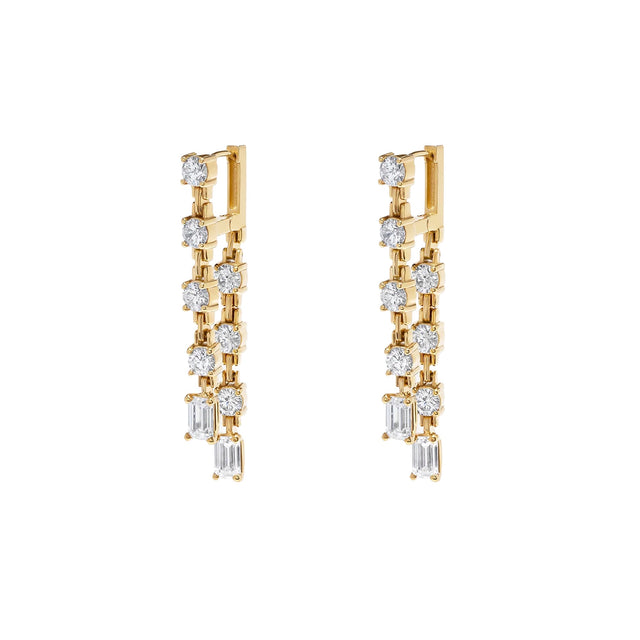 PIROUETTE LARGE 2-STRAND DIAMOND EARRINGS