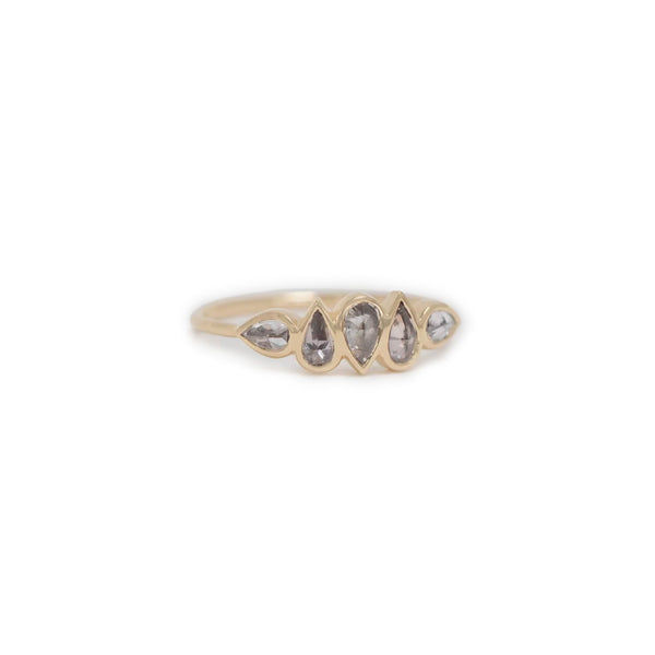 MULTI ROSE CUT GREY DIAMONDS RING