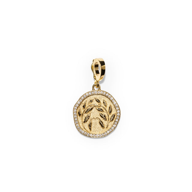 OLIVE BRANCH SMALL PAVE COIN