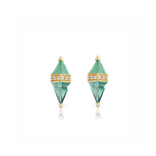 PIETRA STUDS- GREEN QUARTZ