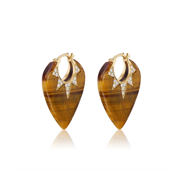 CLASSIC GUITAR PICK EARRINGS - TIGER'S EYE