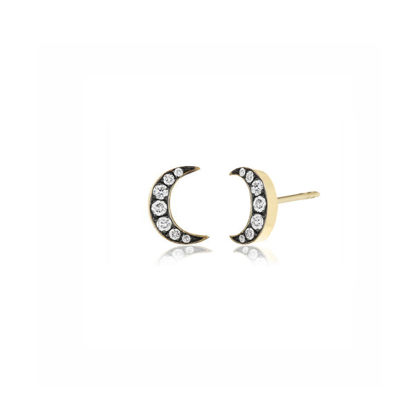 CRESCENT MOON MOTIF STUDS