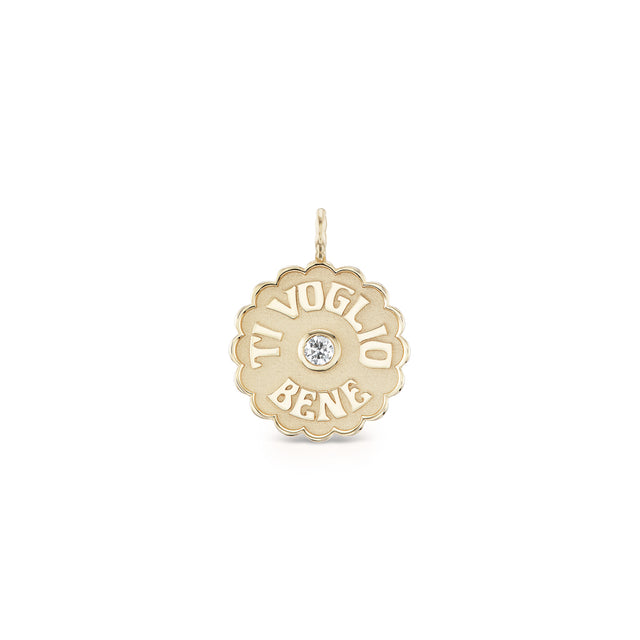 SMALL TI VOGLIO BENE CHARM WITH WHITE DIAMOND