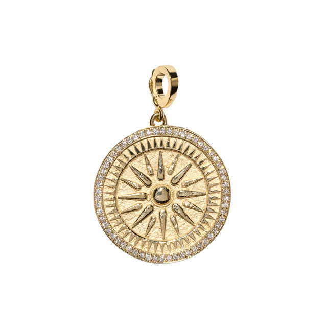 SUNBURST LARGE PAVE COIN