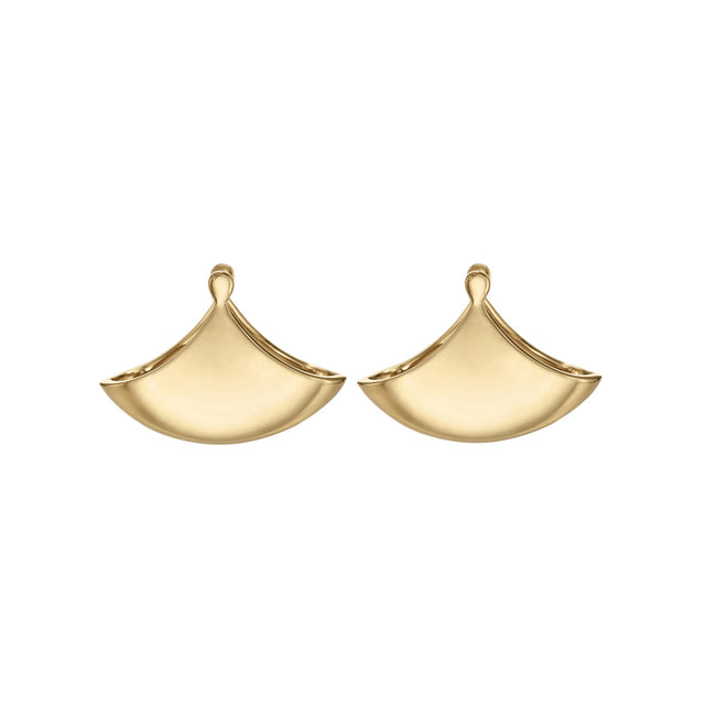 SOLID GOLD HUGGIE FAN EARRINGS