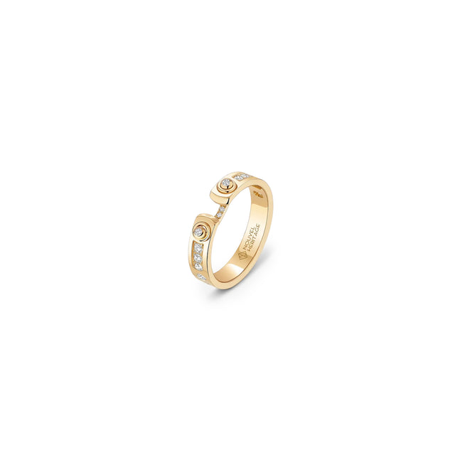 TUXEDO MOOD RING IN YELLOW GOLD