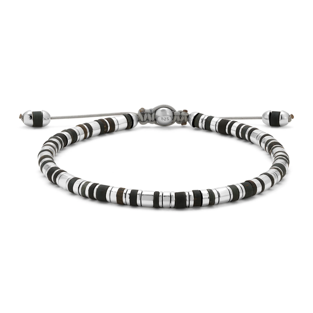VEXA BRACELET | MATTE BLUE TIGER EYE STERLING SILVER -M