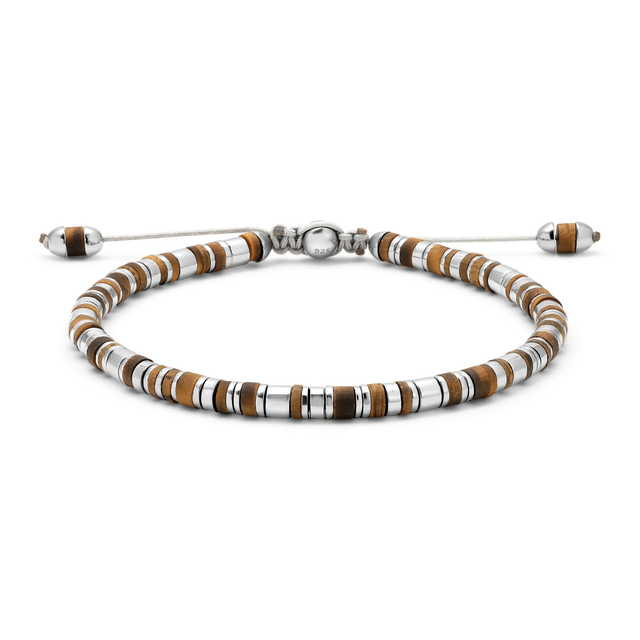 VEXA BRACELET | MATTE TIGER EYE | STERLING SILVER - M