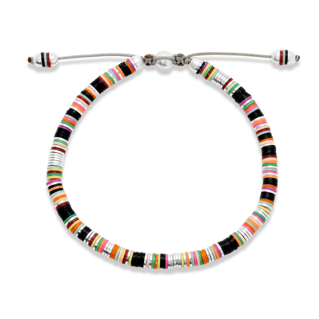 MALLI AFRICAN DISC BRACELET IN BLACK MIX