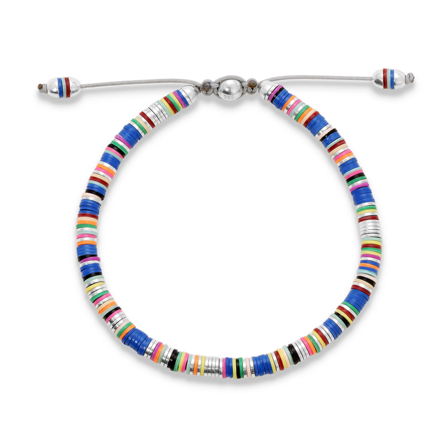 MALLI AFRICAN DISC BRACELET IN BLUE MIX