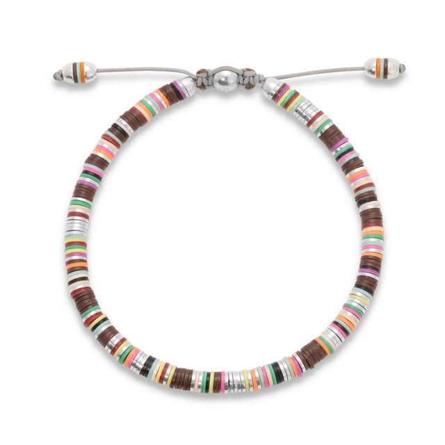 MALLI AFRICAN DISC BRACELET IN BROWN MIX