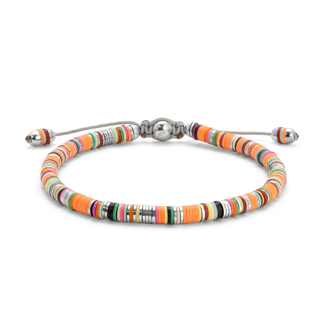 MALLI AFRICAN DISC BRACELET IN ORANGE MIX - S