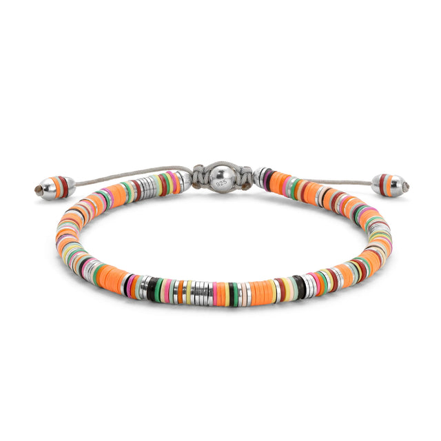 MALLI AFRICAN DISC BRACELET IN ORANGE MIX - M