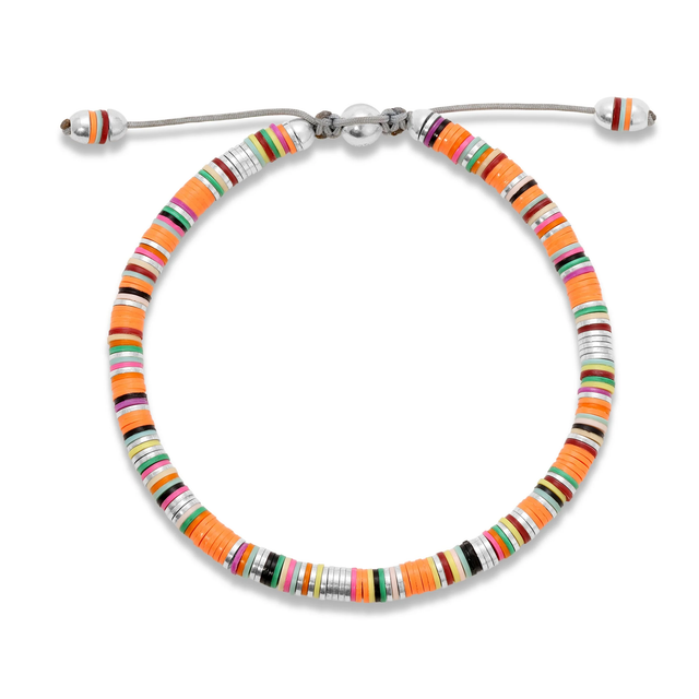 MALLI AFRICAN DISC BRACELET IN ORANGE MIX - M