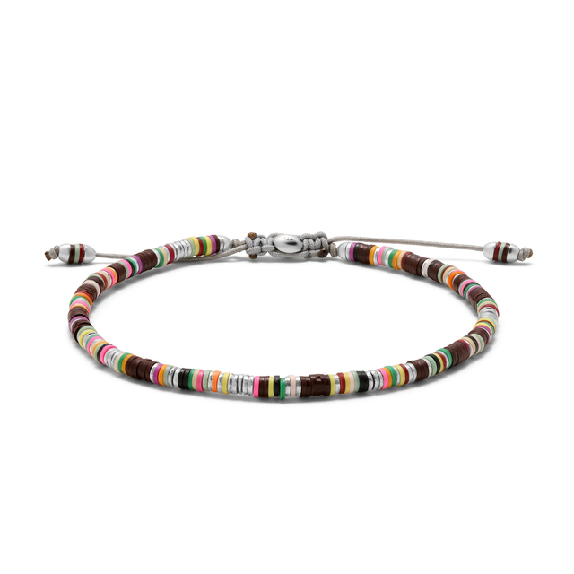 MINI MALLI AFRICAN DISC BRACELET IN BROWN MIX - S