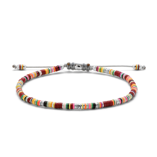 MINI MALLI AFRICAN DISC BRACELET IN MAROON MIX