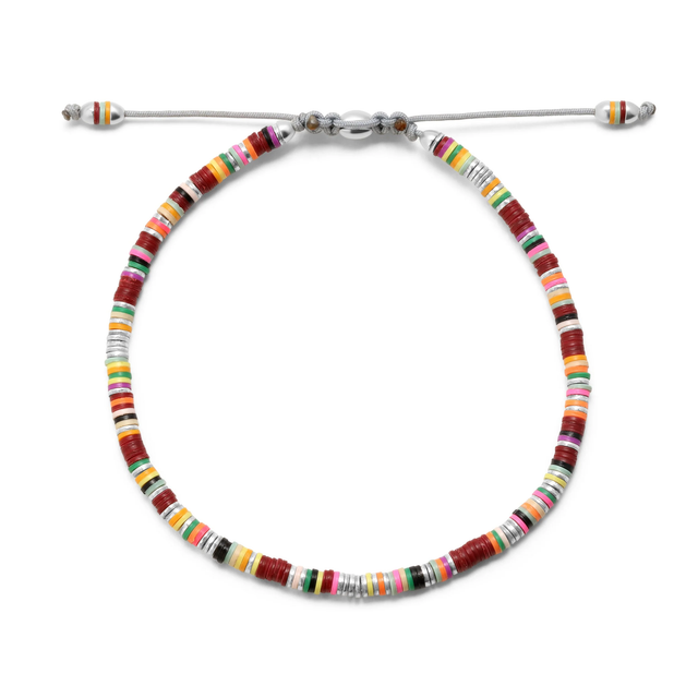 MINI MALLI AFRICAN DISC BRACELET IN MAROON MIX