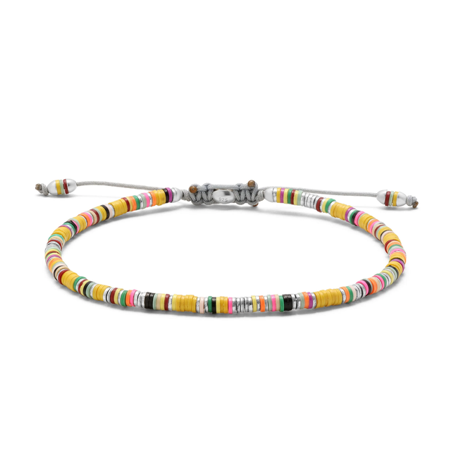 MINI MALLI AFRICAN DISC BRACELET IN MUSTARD MIX - S