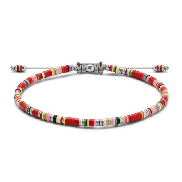 MINI MALLI AFRICAN DISC BRACELET IN RED MIX - S