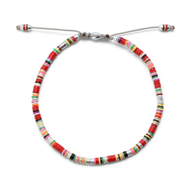 MINI MALLI AFRICAN DISC BRACELET IN RED MIX