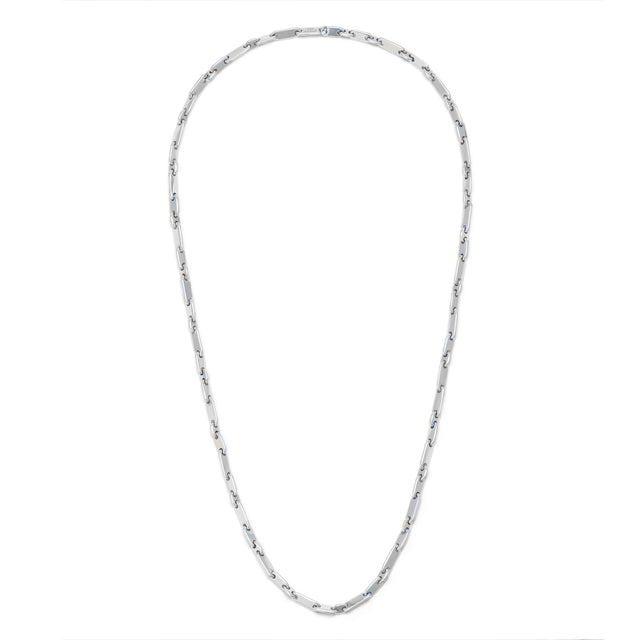 MONOLINKA 4MM MIX NECKLACE IN SILVER